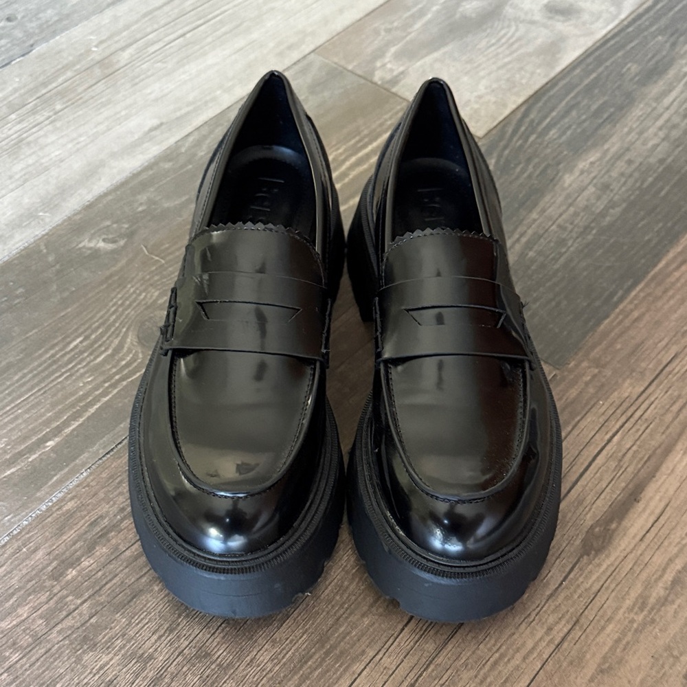Bershka Black Chunky Leather Loafer